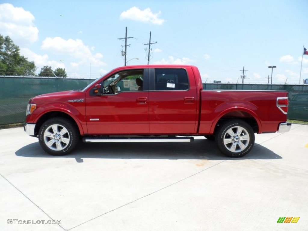 2011 F150 Lariat SuperCrew - Red Candy Metallic / Pale Adobe photo #6