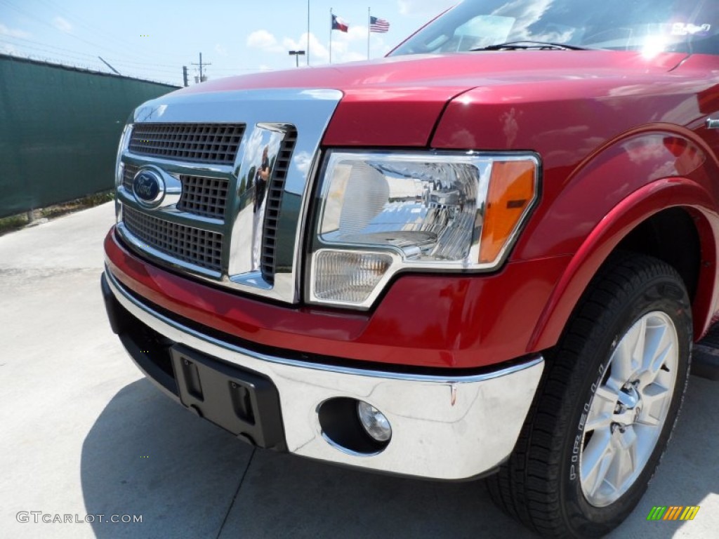 2011 F150 Lariat SuperCrew - Red Candy Metallic / Pale Adobe photo #10