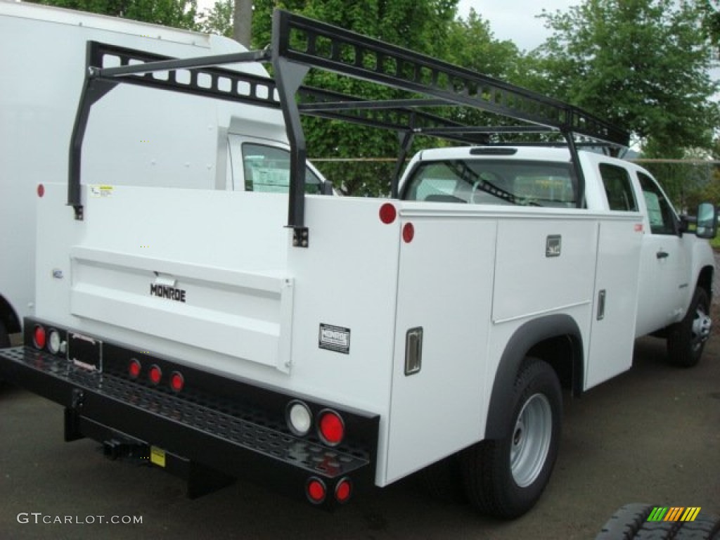 2011 Sierra 3500HD Work Truck Crew Cab 4x4 Chassis Dump Truck - Summit White / Dark Titanium photo #2
