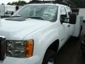 Summit White - Sierra 3500HD Work Truck Crew Cab 4x4 Chassis Dump Truck Photo No. 3