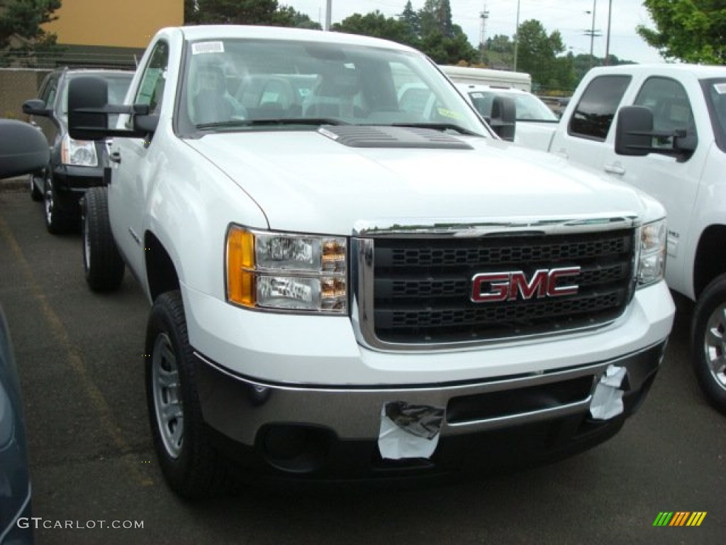 2011 Sierra 3500HD Work Truck Regular Cab 4x4 Chassis - Summit White / Dark Titanium photo #1