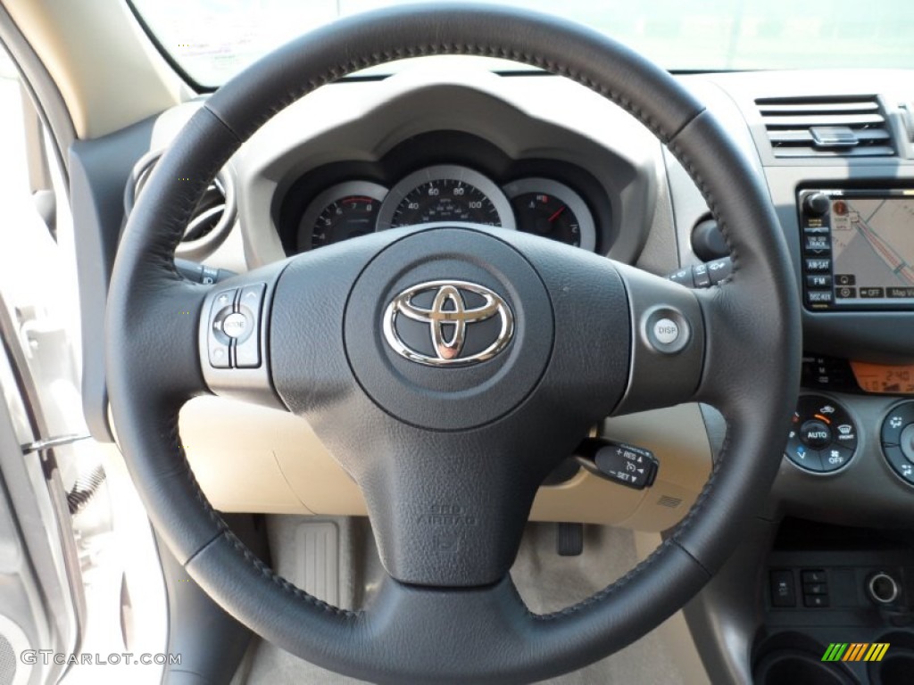 2011 Toyota RAV4 Limited Sand Beige Steering Wheel Photo #50314272