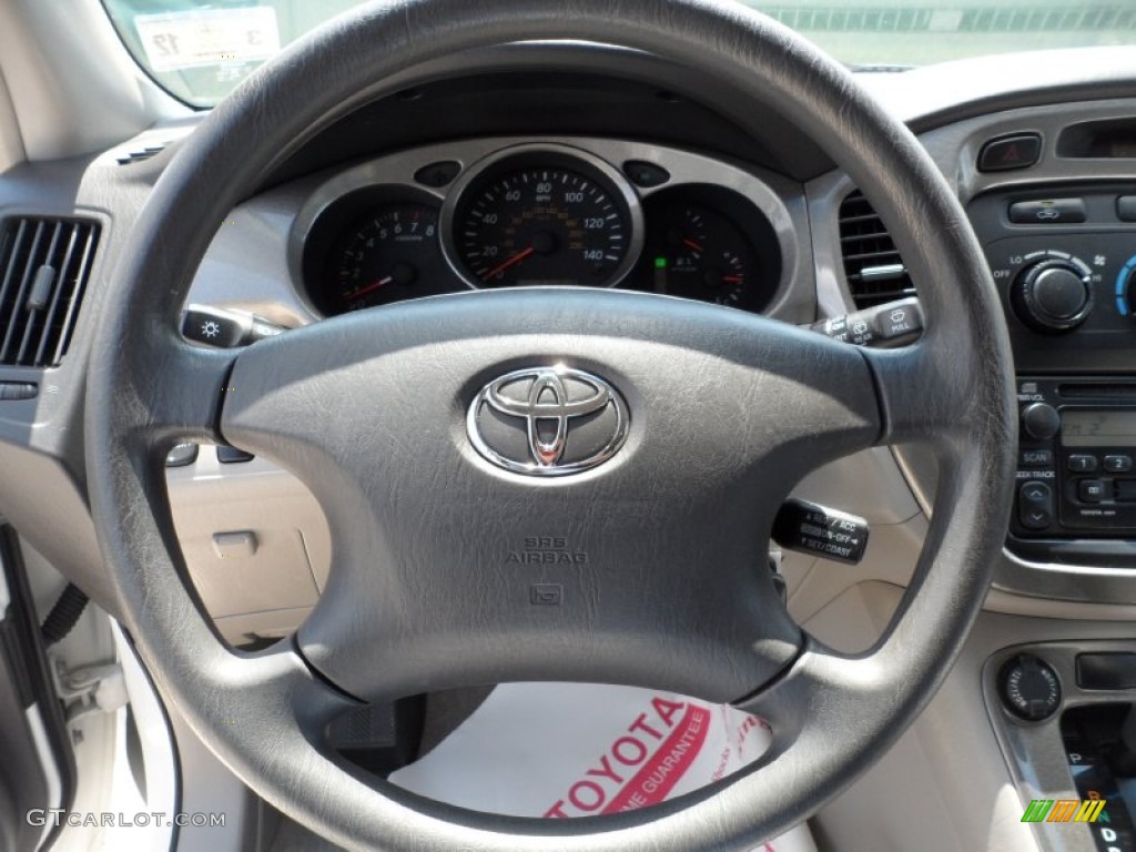 2002 Toyota Highlander I4 Charcoal Steering Wheel Photo #50317224