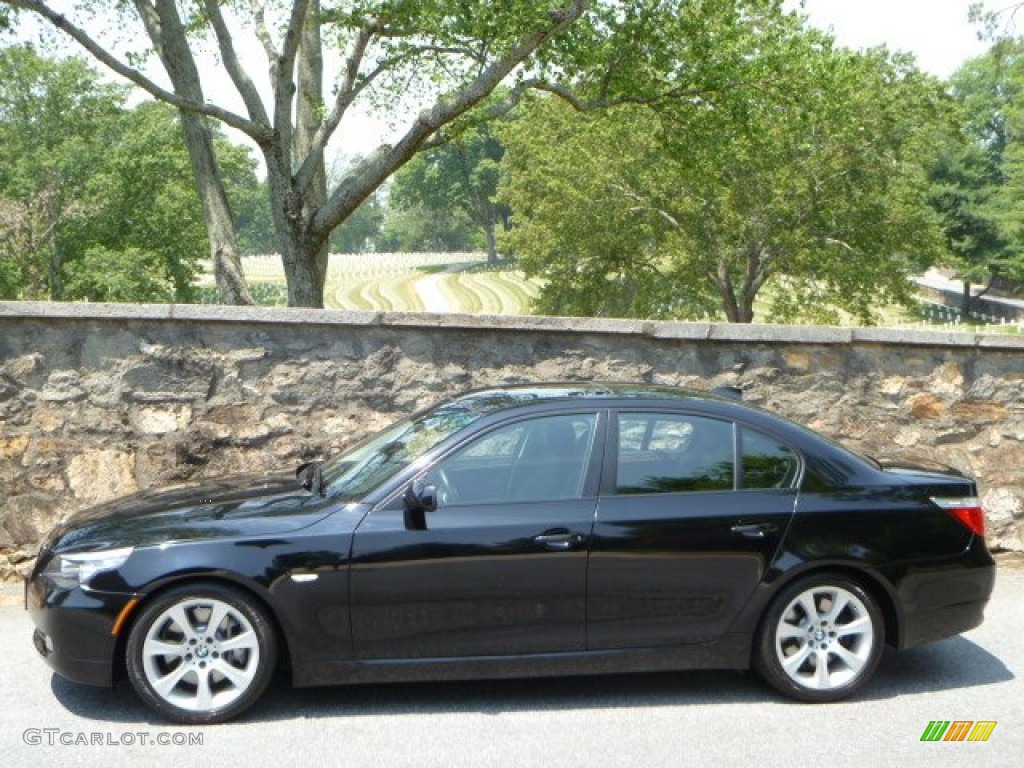 2008 5 Series 535i Sedan - Jet Black / Black photo #11