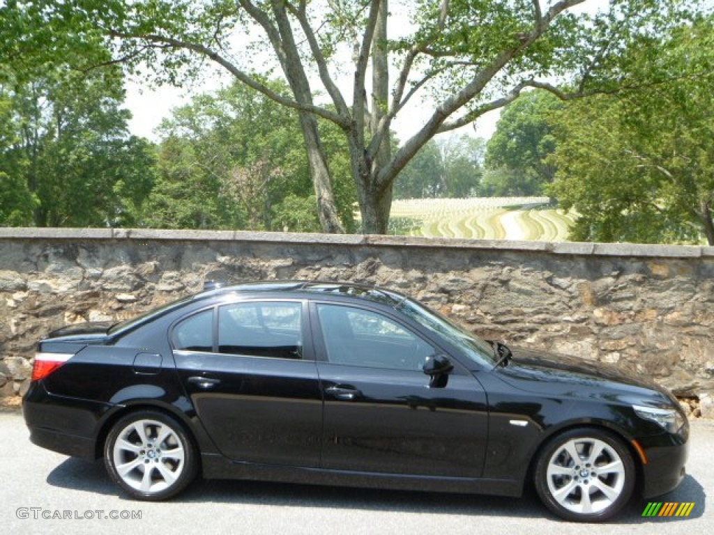 2008 5 Series 535i Sedan - Jet Black / Black photo #12