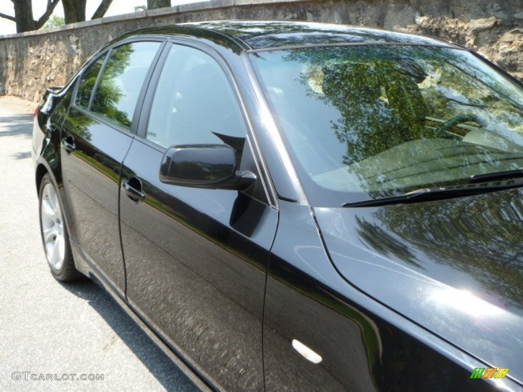 2008 5 Series 535i Sedan - Jet Black / Black photo #14