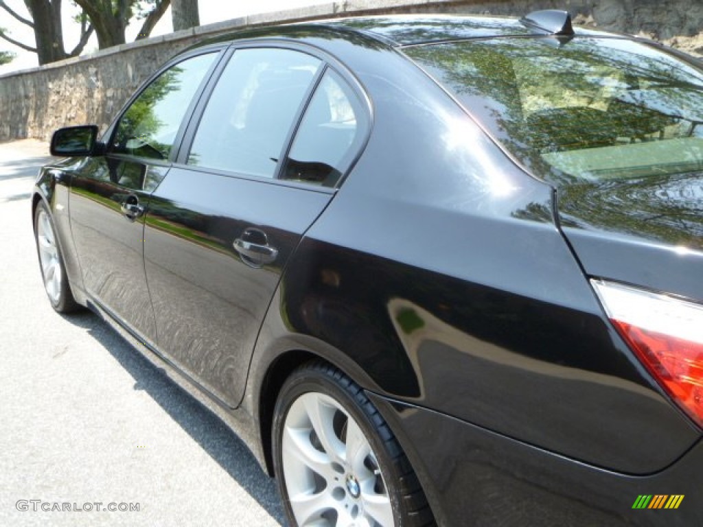 2008 5 Series 535i Sedan - Jet Black / Black photo #15