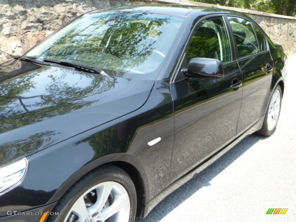 2008 5 Series 535i Sedan - Jet Black / Black photo #16