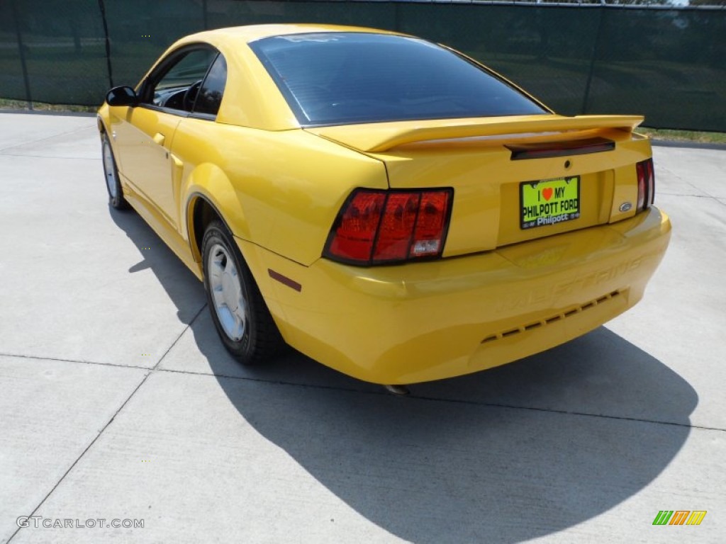 1999 Mustang V6 Coupe - Chrome Yellow / Dark Charcoal photo #5