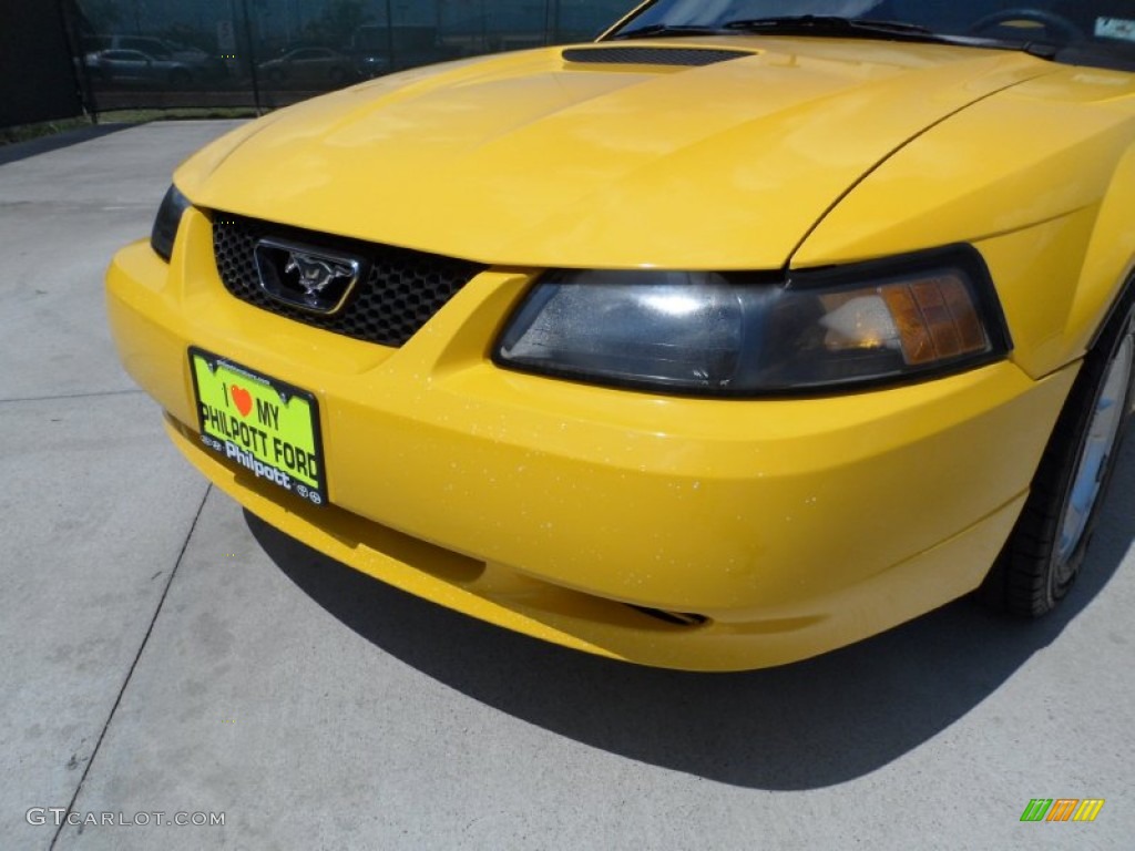 1999 Mustang V6 Coupe - Chrome Yellow / Dark Charcoal photo #12