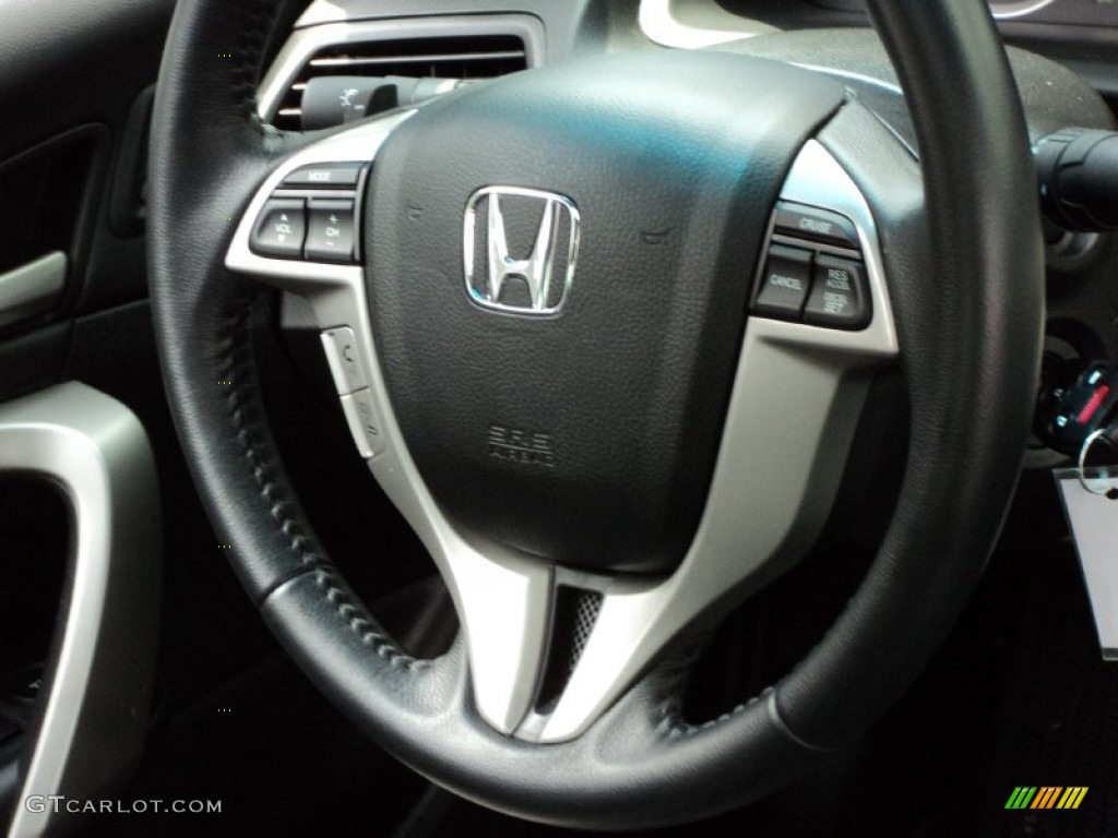 2011 Honda Accord EX-L V6 Coupe Black Steering Wheel Photo #50322039