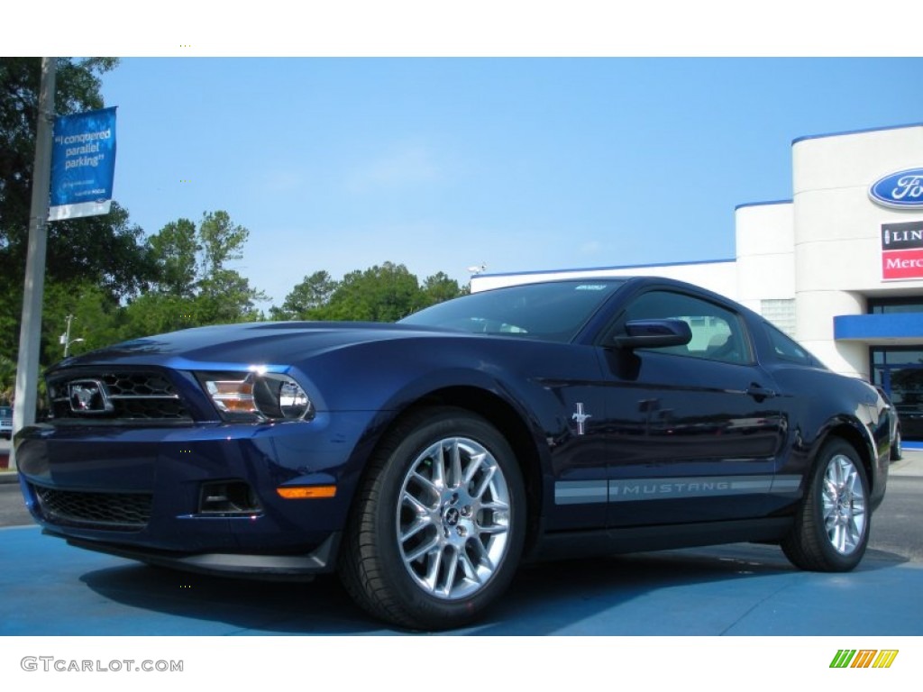 2012 Mustang V6 Premium Coupe - Kona Blue Metallic / Stone photo #1