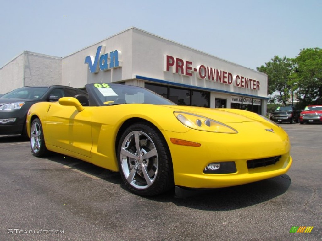 2008 Corvette Convertible - Velocity Yellow / Ebony photo #1