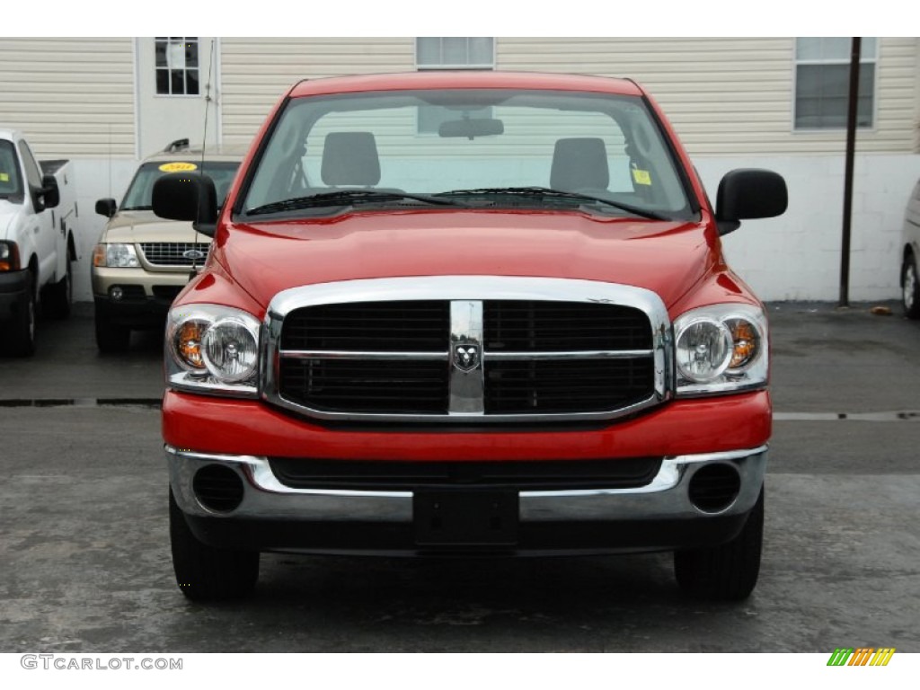 2007 Ram 1500 SLT Regular Cab - Flame Red / Medium Slate Gray photo #8