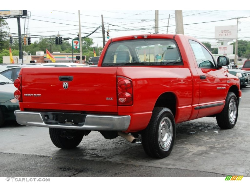 2007 Ram 1500 SLT Regular Cab - Flame Red / Medium Slate Gray photo #13