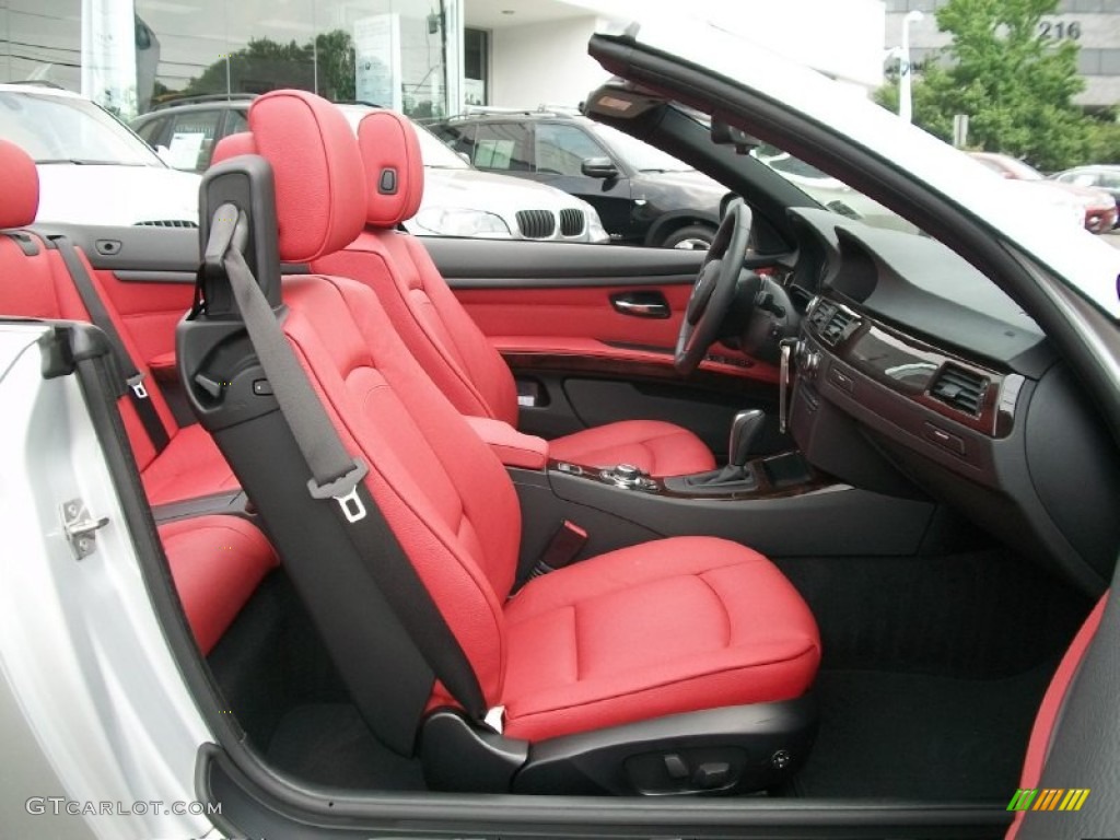 2011 3 Series 328i Convertible - Titanium Silver Metallic / Coral Red/Black Dakota Leather photo #25