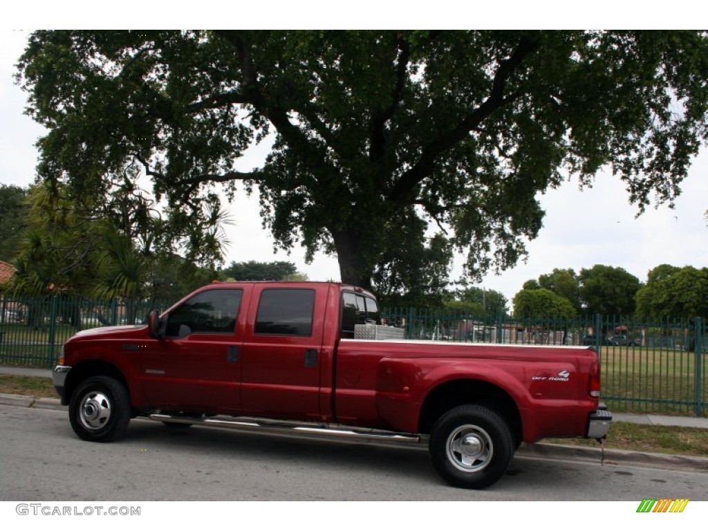 2003 F350 Super Duty Lariat Crew Cab 4x4 Dually - Toreador Red Metallic / Medium Parchment photo #5