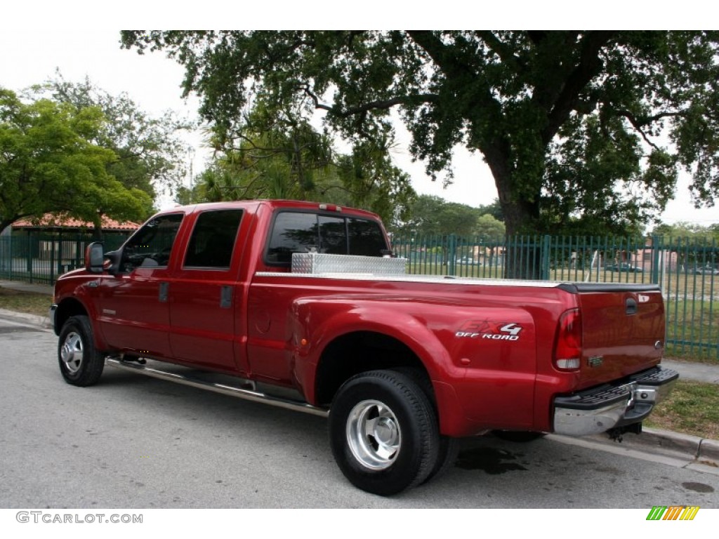 2003 F350 Super Duty Lariat Crew Cab 4x4 Dually - Toreador Red Metallic / Medium Parchment photo #7