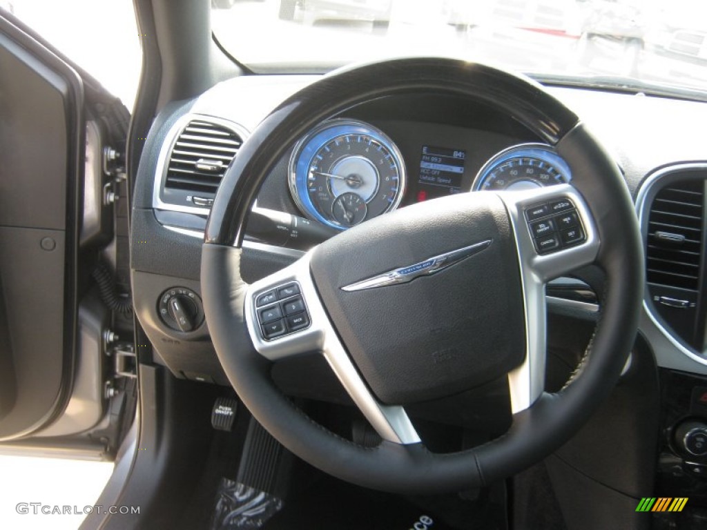 2011 Chrysler 300 C Hemi Black Steering Wheel Photo #50336177