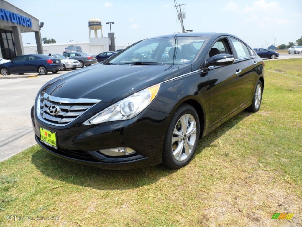 2011 Sonata Limited 2.0T - Midnight Black / Gray photo #7