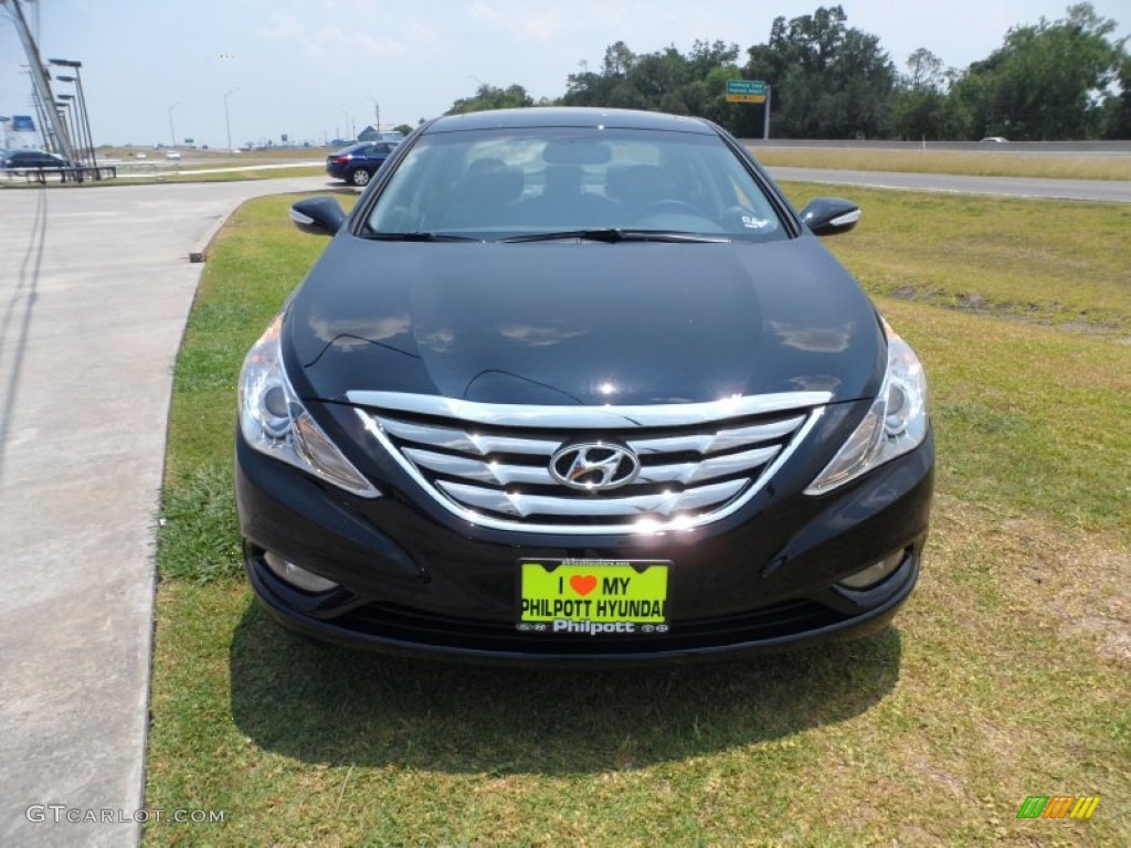 2011 Sonata Limited 2.0T - Midnight Black / Gray photo #8