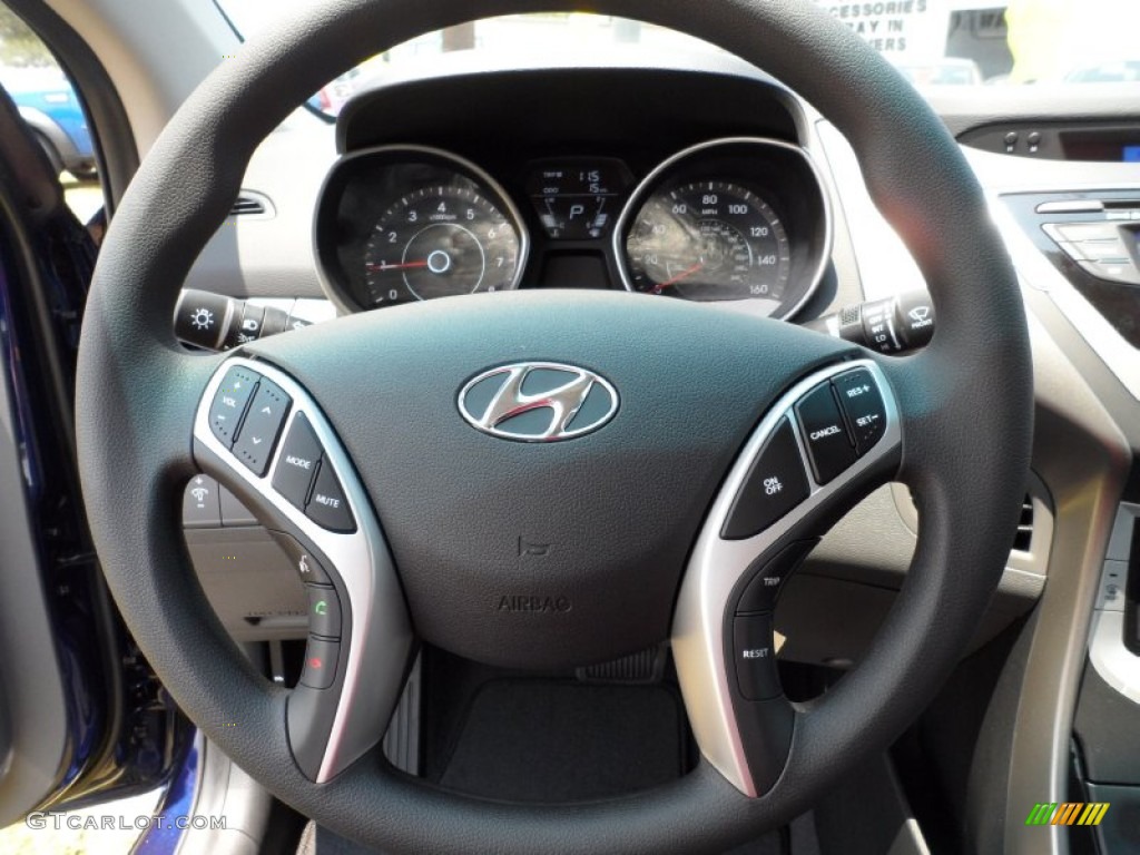 2012 Hyundai Elantra GLS Gray Steering Wheel Photo #50338211