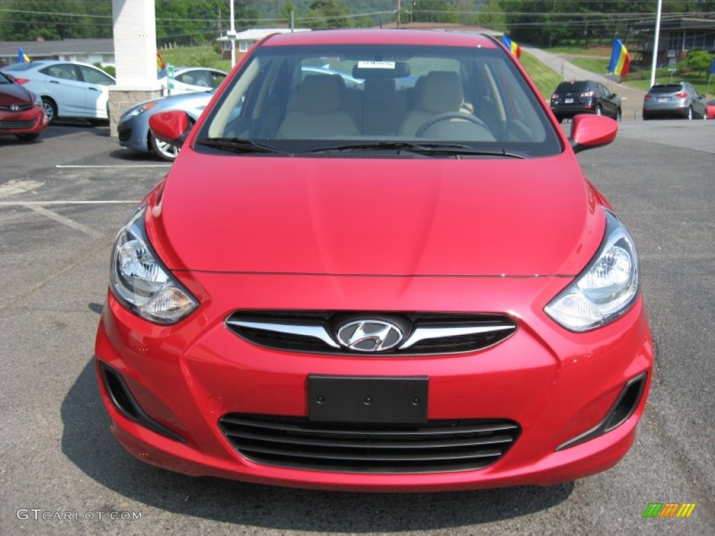 Boston Red 2012 Hyundai Accent GLS 4 Door Exterior Photo #50339168