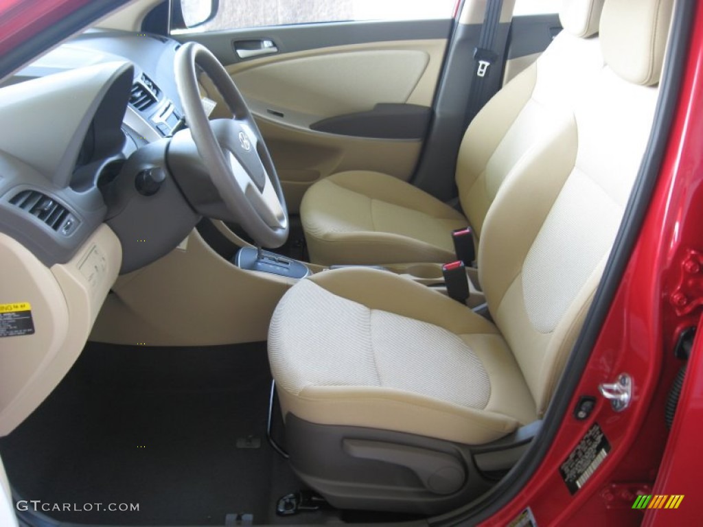 Beige Interior 2012 Hyundai Accent GLS 4 Door Photo #50339330