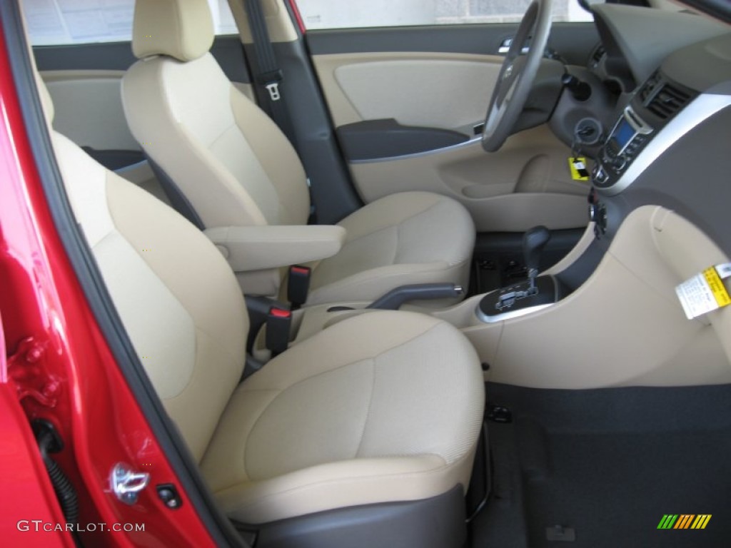 Beige Interior 2012 Hyundai Accent GLS 4 Door Photo #50339422