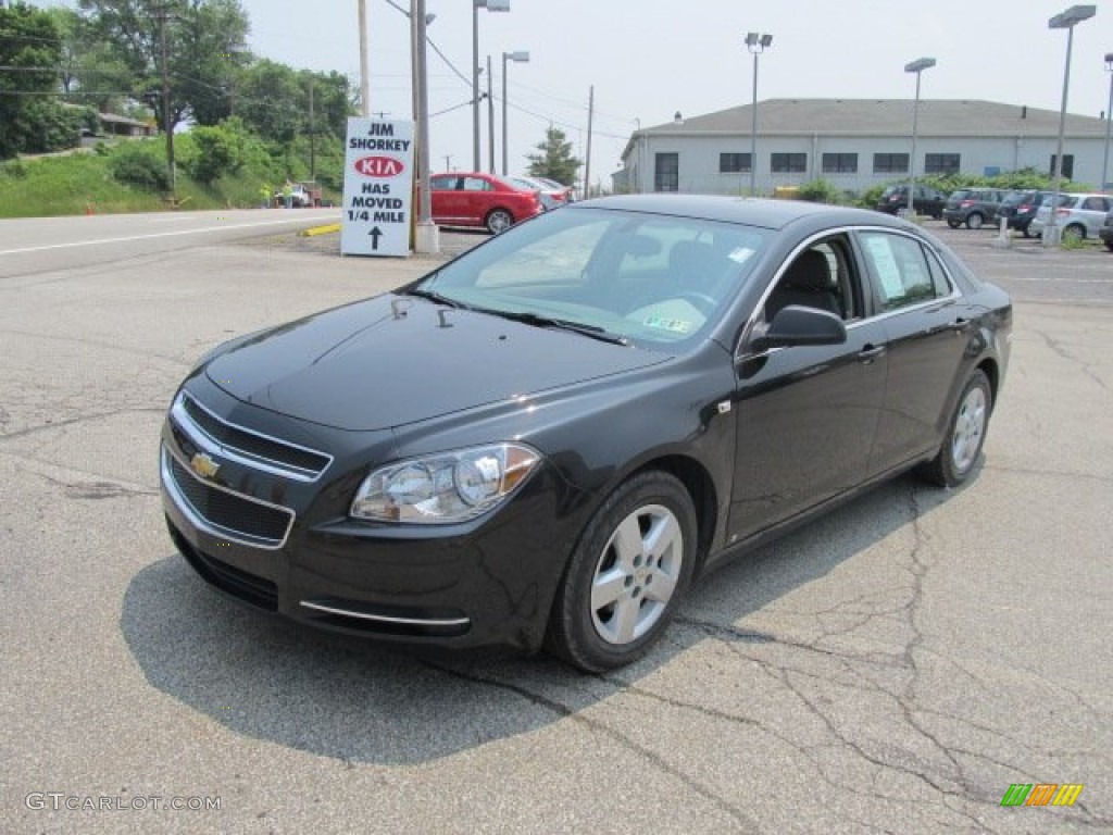 2008 Malibu LS Sedan - Black Granite Metallic / Titanium Gray photo #4