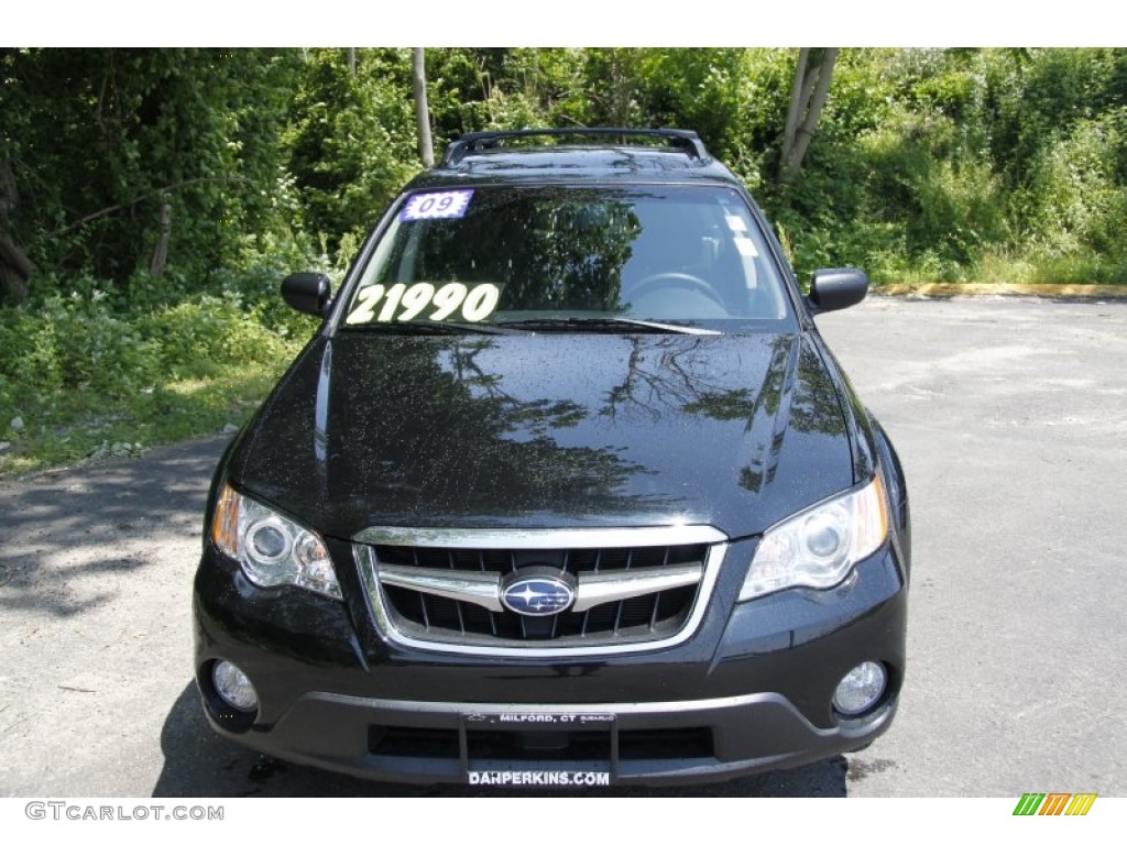 2009 Outback 2.5i Special Edition Wagon - Obsidian Black Pearl / Off Black photo #2