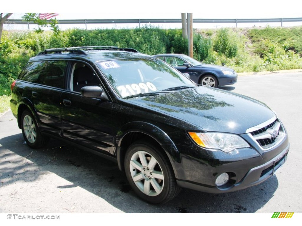 2009 Outback 2.5i Special Edition Wagon - Obsidian Black Pearl / Off Black photo #3