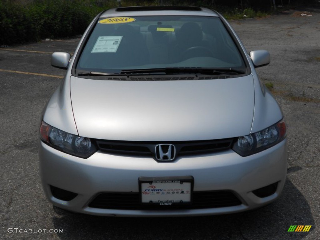 2008 Civic EX Coupe - Alabaster Silver Metallic / Gray photo #3