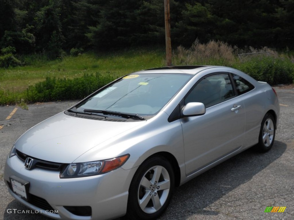 2008 Civic EX Coupe - Alabaster Silver Metallic / Gray photo #19