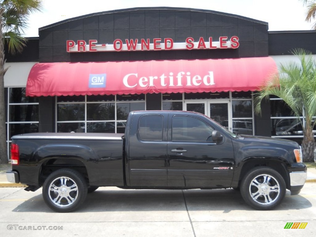 2008 Sierra 1500 SLE Extended Cab - Onyx Black / Light Cashmere photo #1