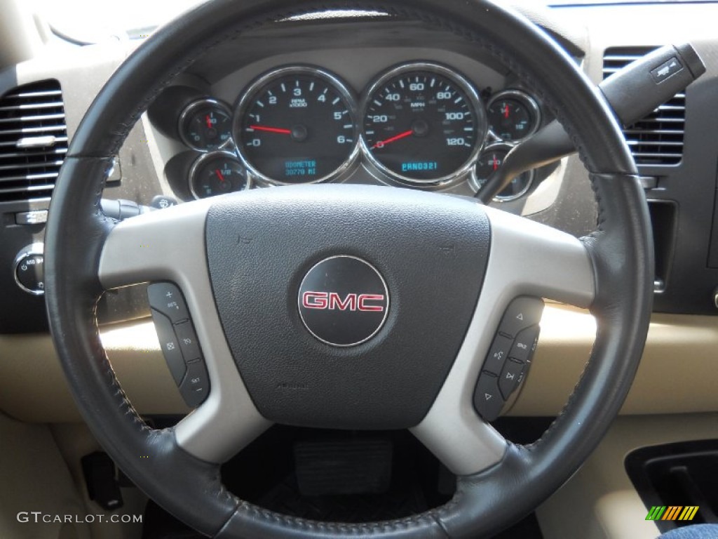 2008 GMC Sierra 1500 SLE Extended Cab Light Cashmere Steering Wheel Photo #50343918