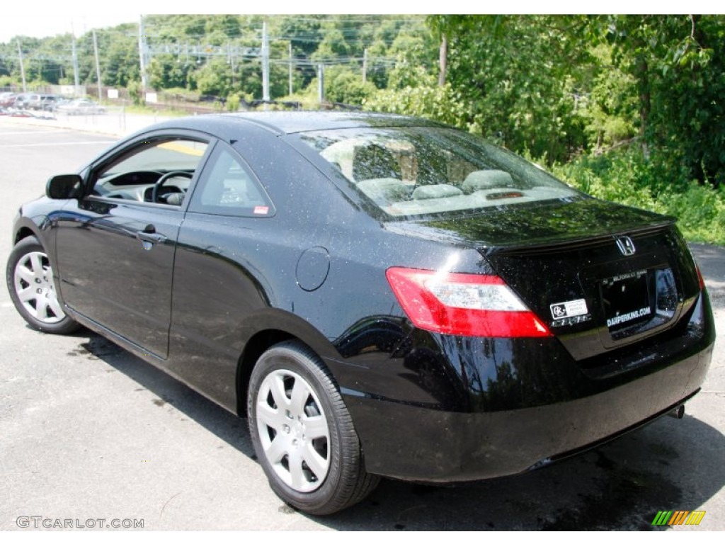 2007 Civic LX Coupe - Nighthawk Black Pearl / Gray photo #8