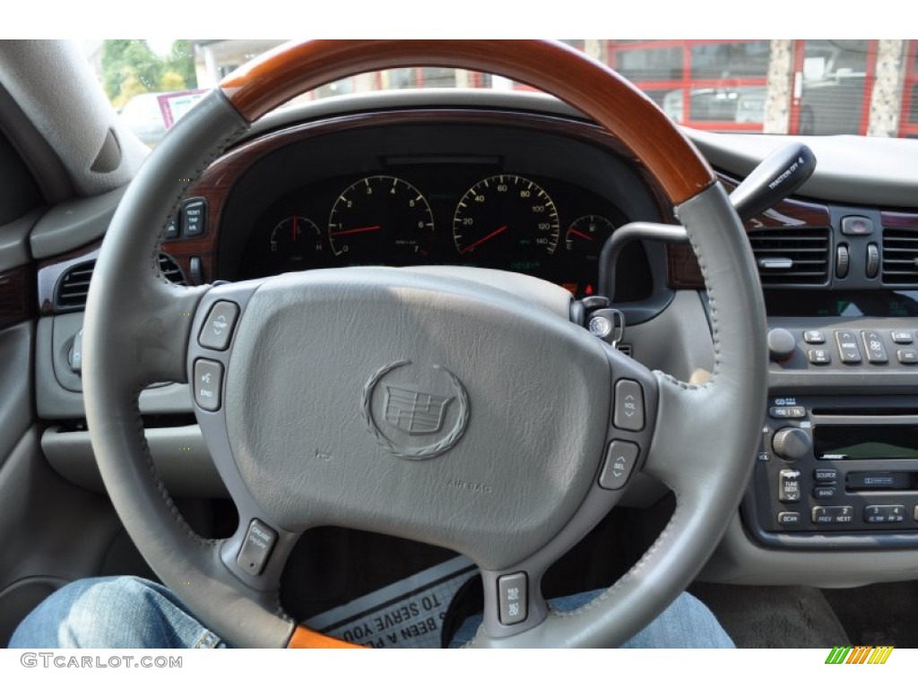 2002 Cadillac DeVille DHS Neutral Shale Steering Wheel Photo #50346407
