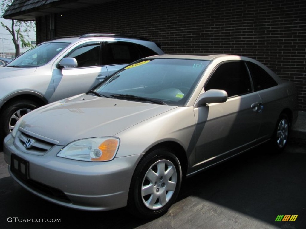 2002 Civic EX Coupe - Titanium Metallic / Black photo #1