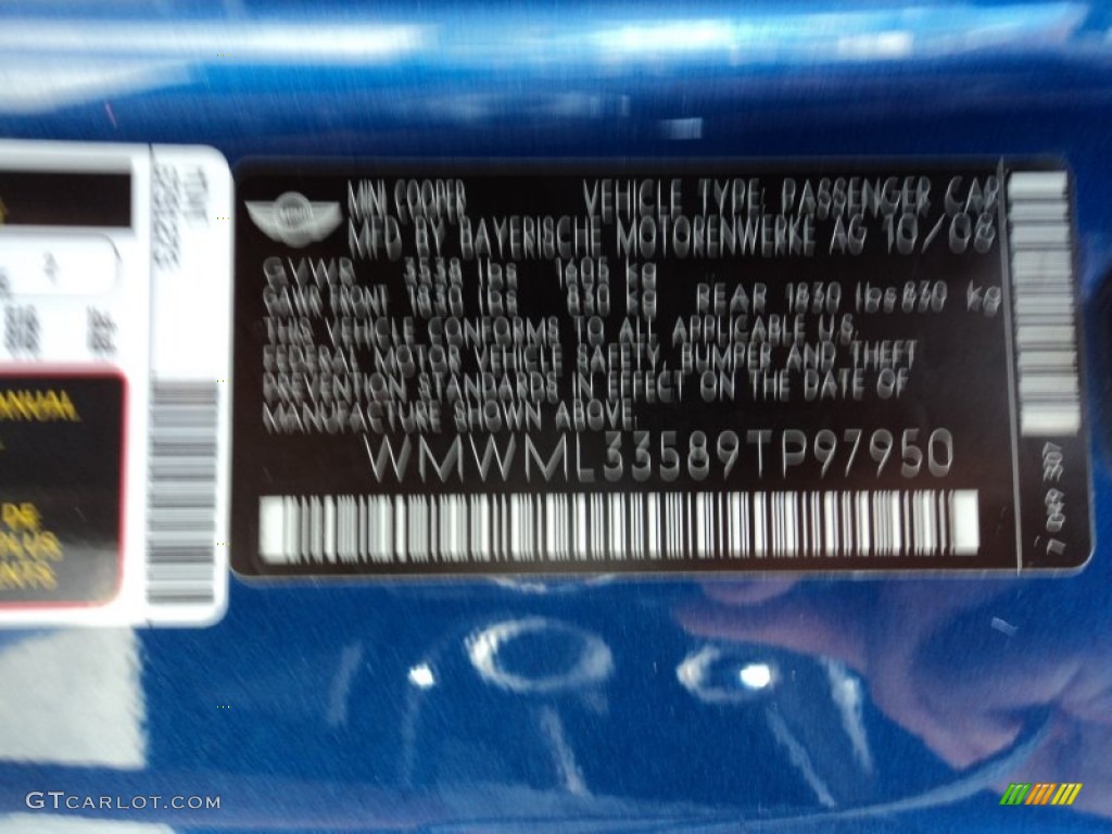 2009 Cooper Clubman - Lightning Blue Metallic / Black/Grey photo #26