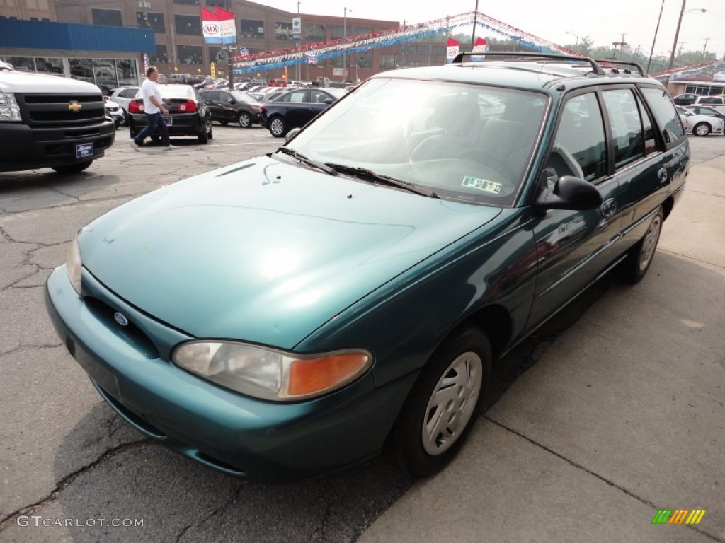 1997 Escort LX Wagon - Pacific Green Metallic / Medium Graphite photo #4