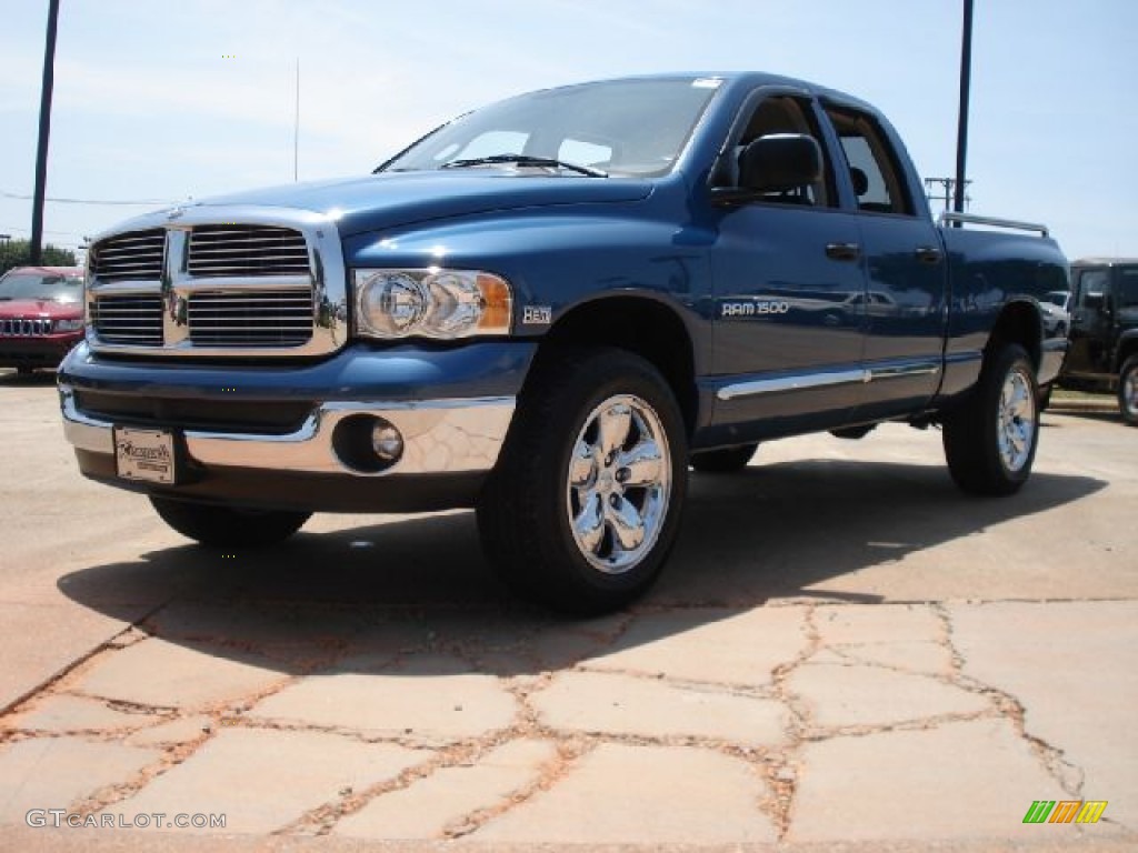 2005 Ram 1500 SLT Quad Cab 4x4 - Patriot Blue Pearl / Dark Slate Gray photo #7