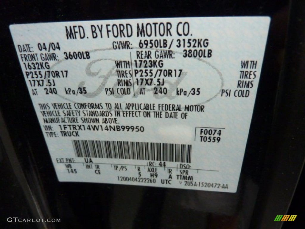 2004 F150 STX SuperCab 4x4 - Black / Black/Medium Flint photo #14