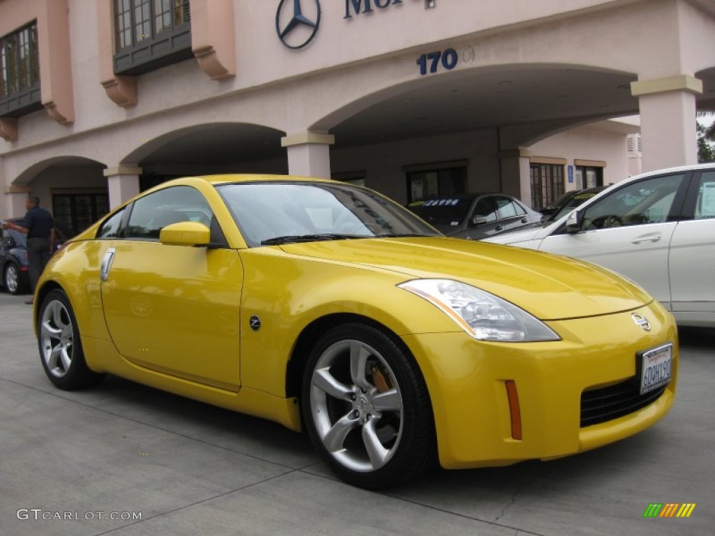 2005 350Z Touring Coupe - Ultra Yellow Metallic / Charcoal photo #1