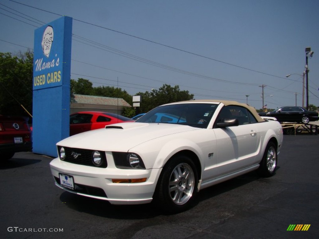 2007 Mustang GT Premium Convertible - Performance White / Medium Parchment photo #4