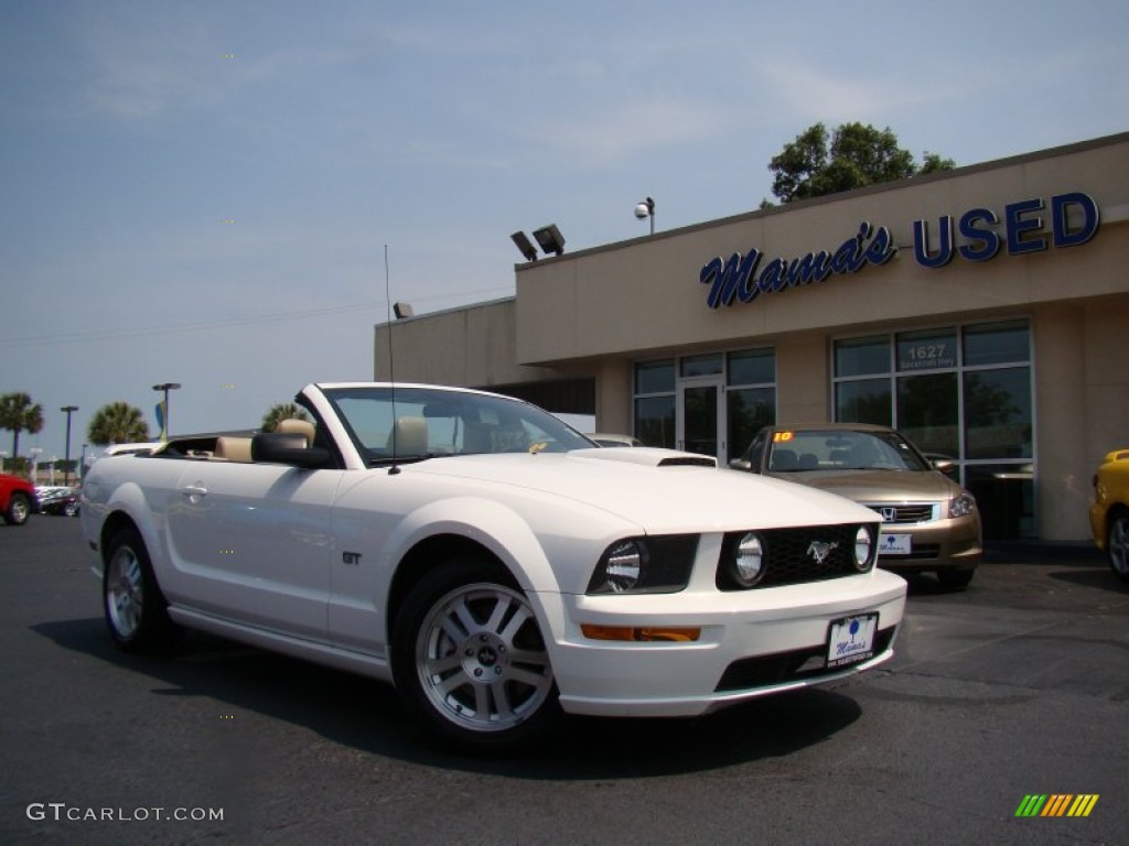 2007 Mustang GT Premium Convertible - Performance White / Medium Parchment photo #23