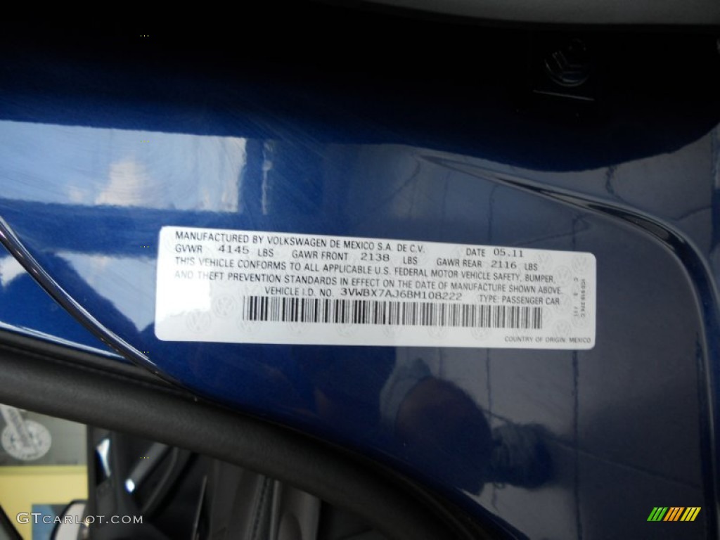 2011 Volkswagen Jetta SE Sedan Info Tag Photos
