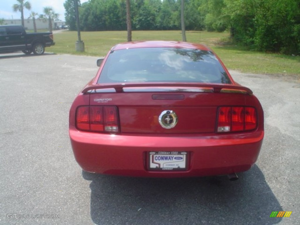 2008 Mustang V6 Premium Coupe - Dark Candy Apple Red / Medium Parchment photo #6