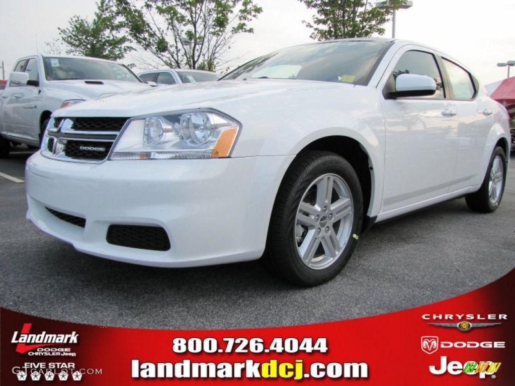 Bright White Dodge Avenger