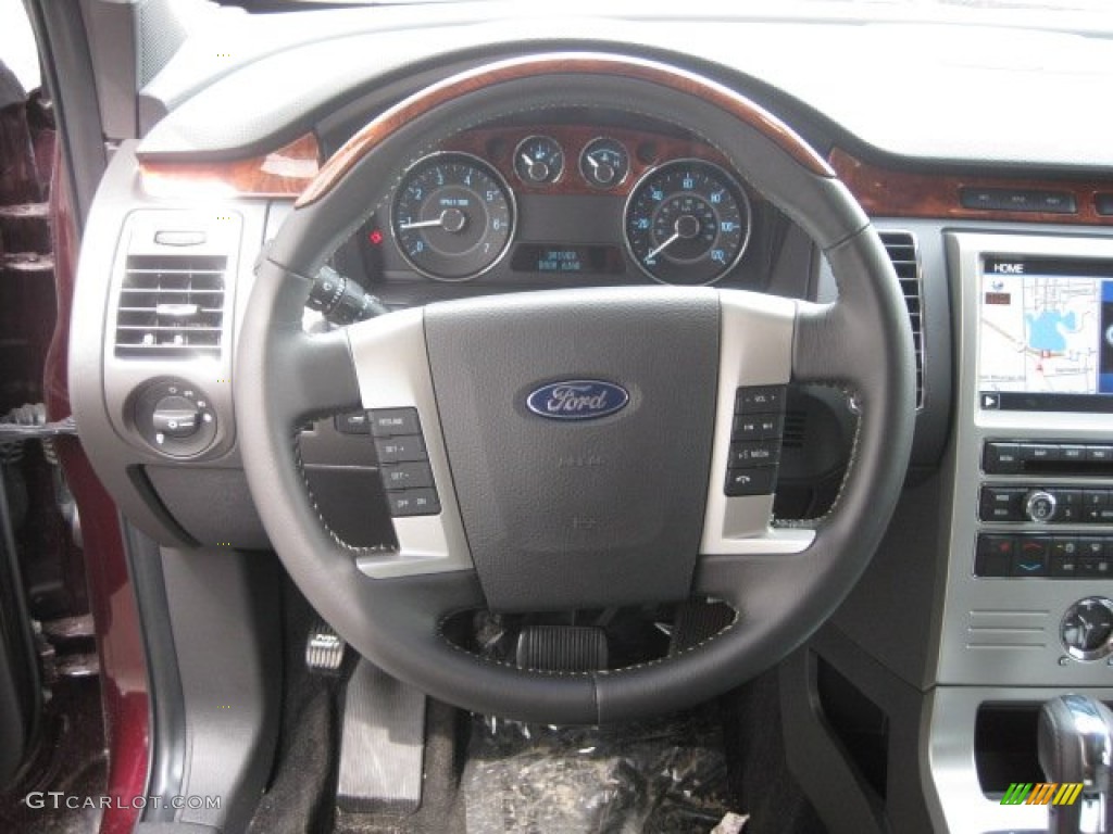 2011 Ford Flex Limited AWD Charcoal Black Steering Wheel Photo #50366697